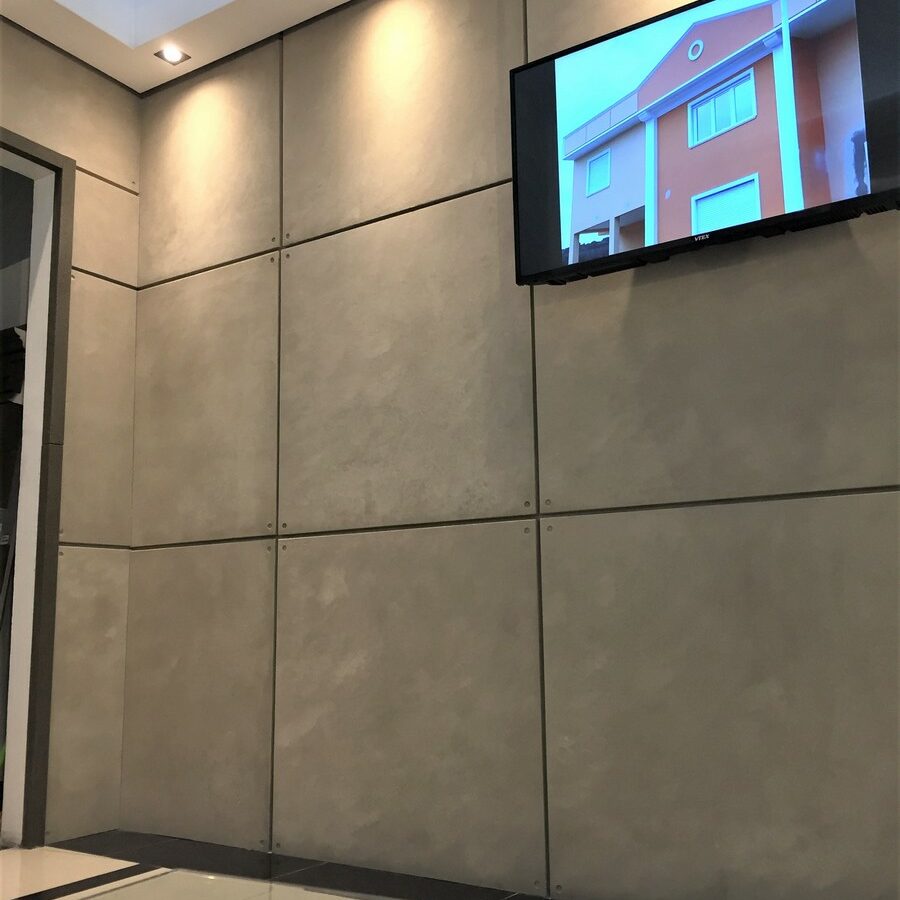 Effetto cemento armato, decorazione pareti con pannelli decorativi beton