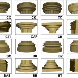 colonne in polistirolo resinato - capitelli e basi